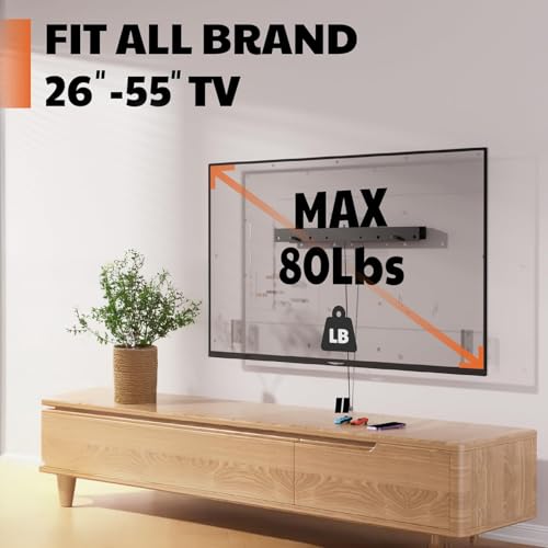 AENTGIU Studless TV Wall Mount, Heavy Duty Drywall TV Bracket Hanger for 26-55 inch Flat Screen TVs, No Stud, NO Drill, No Anchors, Easy Install with All Hardware Included by AENTGIU - Image 4