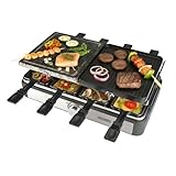 Bourgini - Gourmette Raclette Grill Plus para 8 Personas 1300W incluye piedra
