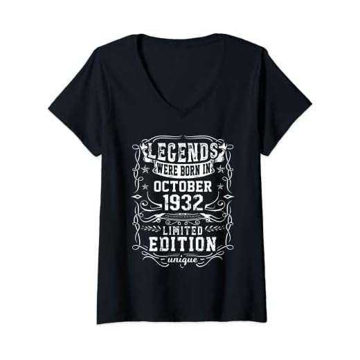 Mujer Cumpleaños Octubre 1932 Edición Limitada Regalo Used Vintage Camiseta Cuello V