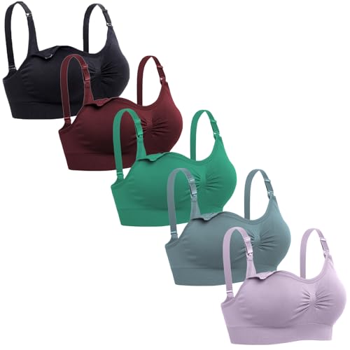Lataly Womens Sleeping Nursing Bra Wirefree Breastfeeding Maternity Bralette Pack of 5, 5pack3, 4X-Large Lataly Womens Sleeping Nursing Bra Wirefree Breastfeeding Maternity Bralette Pack of 5, 5pack3, 4X-Large