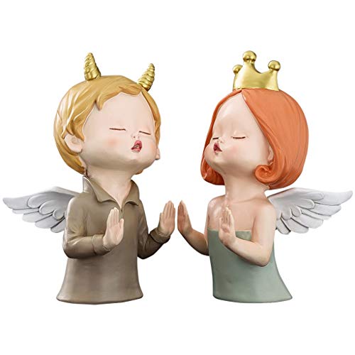 XUANLAN Creativa del sujetalibros, Pareja Ángel Libro tapón, Manual de Estudio de Soporte pequeños Adornos estantería Oficina Ornamento Libro Mobiliario (Color : Grey) Cover