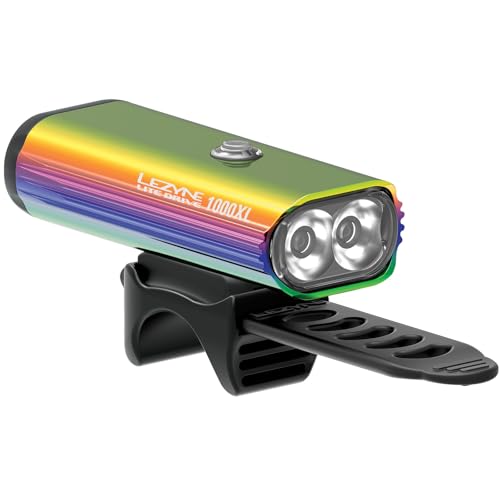LEZYNE Lite Drive 1000XL Bicycle Durable USB Rechargeable IPX7 Waterproof White LEDs Front Light w/Multiple Solid & Flash Modes |Rubber Mounting Strap Included, Neo Metallic, 1000 Lumens/Micro USB by LEZYNE - Image 2