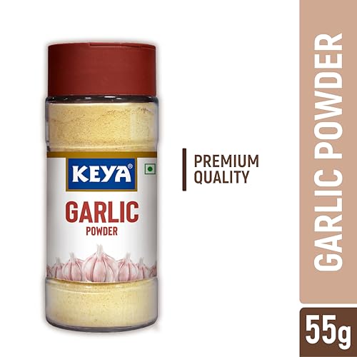 Image of Keya Garlic Powder | 100% Pure Lehsun Powder | Ready to use | Sourced From Whole | Zero added Colours, Fillers, Additives & Preservatives | 55 gm | Pack of 2