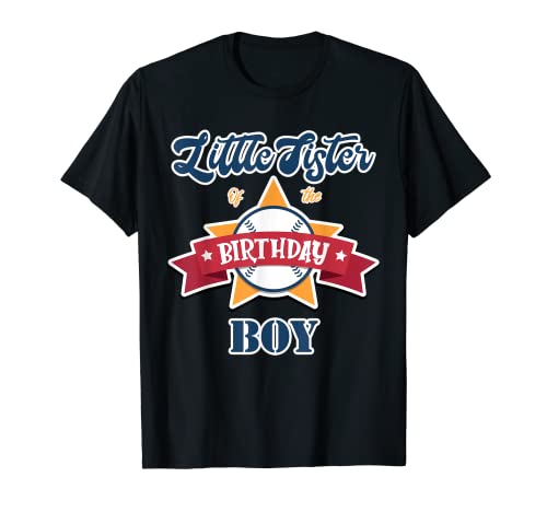 Little Sister Of The Birthday Boy Baseball Matching Family Camiseta