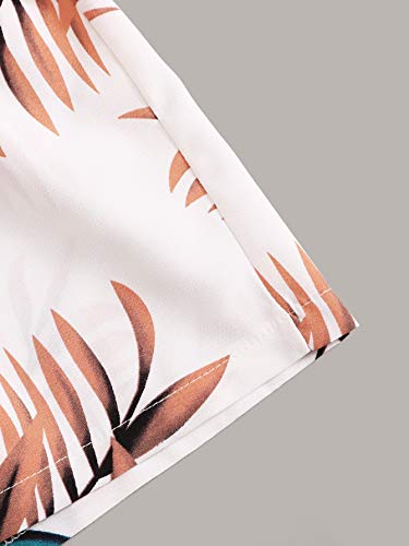 Floerns Women's Tie Bow Floral Print Summer Beach Elastic Shorts White M #TOP3