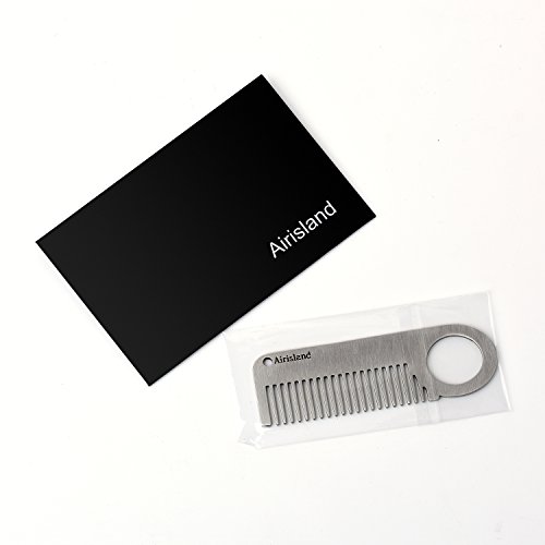Airisland Stainless Steel Keychain Comb Small Pocket Comb Mini Anti-Static Beard Mustache Comb 3.15 Inches #TOP4