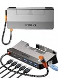 FOMHO Aluminum Alloy Steam Deck Dock Station for Steam Deck (OLED)/ROG Ally/Legion Go/Switch 2/1 – Magnetic Foldable Base, 4K@60Hz HDMI 2.0, 100W PD, USB 3.0, (Attached USB4 Extension Cable)