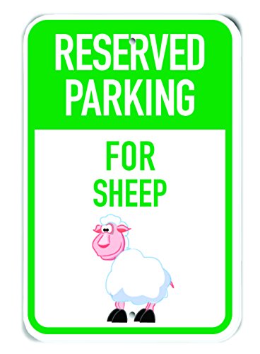 Panneau Reserved Parking for Sheep déco jardin aluminium