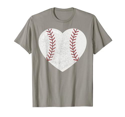 Cute Baseball Heart For Baseball Player Coach Mom Dad Fans Maglietta