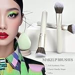 10Pcs Makeup Brush Set With Sponges And Drying/Storage Case，Best Gift For Women/Girls, Used For Powder, Foundation, Highlight, Eye Shadow, Concealer, Etc., Suitable For Beginners (Green 13pcs) - Image 4
