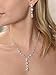 Mariell Cubic Zirconia Necklace & Earrings Bridal Jewelry Set, CZ Crystal Statement Necklace Set for Weddings, Formal Events, Mother of the Bride