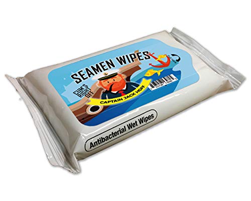 Captain Jack Hoff’s Seamen Wipes - Novelty Wet Wipes - Weird Gag Gifts For Men - Travel Size #TOP2