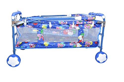 Image of AVANI METROBUZZ Beautiful Printed Lightweight Baby Cradle Cot Cum Stroller (Color - Pink)