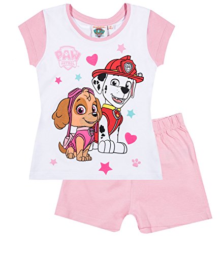 Paw Patrol Ragazze Pigiama Maniche Corte - Bianco