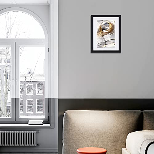 Minimalist Abstract Wall Art Framed Gold Pictures Canvas Wall Art Decor Wall Art Canvas Paintings Living Room Bedroom Prints Modern Artwork For Office Kitchen Bathroom (Black Framed) #TOP3
