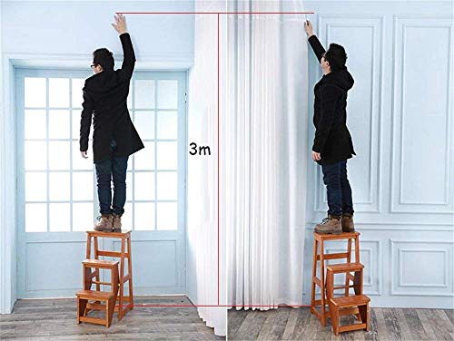 Taburete de escalera de madera con 3 escalones y funcion de silla plegable 4
