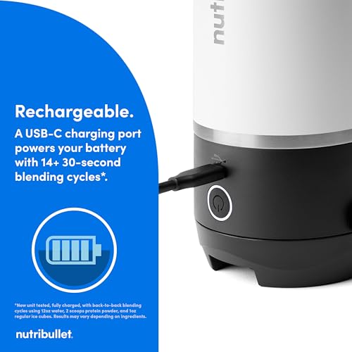 nutribullet Flip Portable Blender with Insulated Cup, White, NBPB50350AW - image 9
