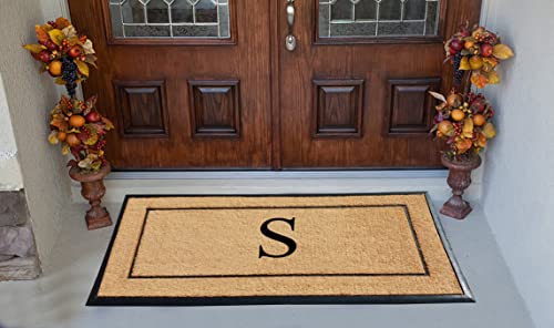 A1Hc Natural Coir & Rubber Large Monogrammed Door Mat 30X60 Inches Thick Durable Doormats For Entrance Heavy Duty, Thin Profile Front Door Mat, Long Lasting Front Door Entry Doormats #TOP2