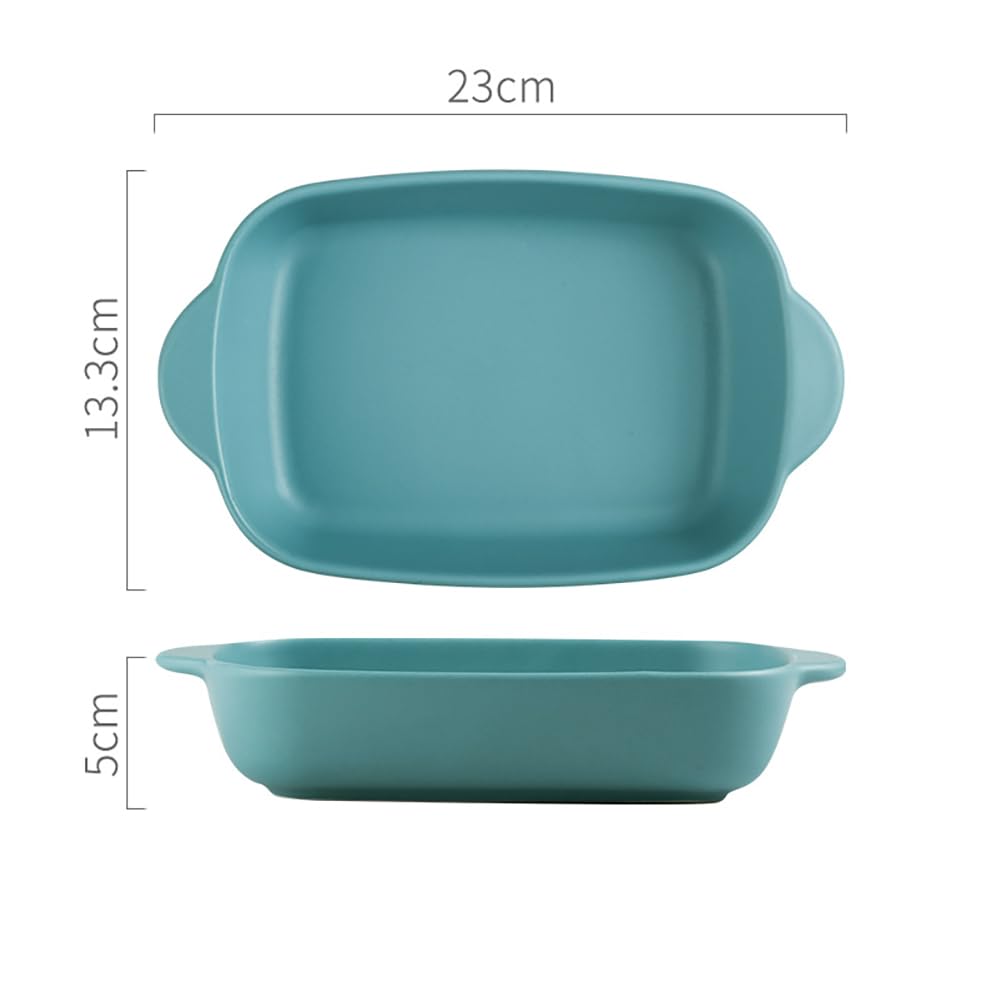 Top Estore Ceramic Matte Bakeware Baking Pan Appetizer Plates Lasagna Pan (green)