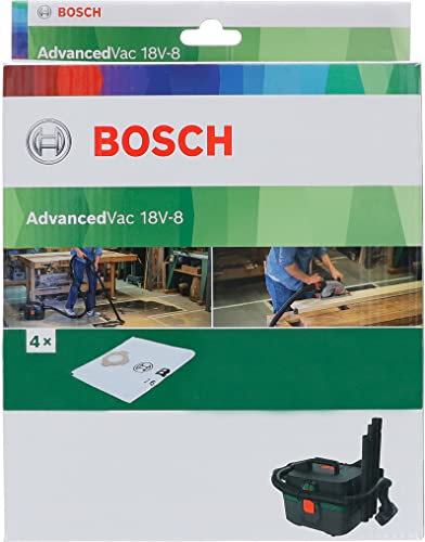 Bosch 4x Vlies Staubsaugerbeutel (für Bosch AdvancedVac 18V-8, Zubehör Staubsauger)