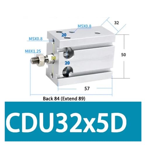 Cylindre pneumatique CDU32 rectangulaire à double effet gain de place aluminium