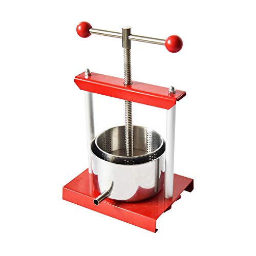 EJWOX Cheese Tincture Herb Fruit Wine Manual Press - 0.8 Gal Stainless Steel Press Machine for Juice, Vegetable, Wine, Olive Oil