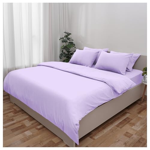 Novo Home King Size Duvet Cover Set Lilac - Soft Microfibre Quilt Cover & 2 Pillowcases