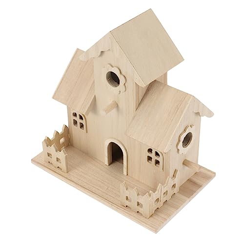 YARNOW Casa De Pájaros De Madera Colgante, Nido para Pájaros Durmiendo, Decoración De Nido Delicado, Tamaño Mediano, para Jardín y Exterior, Apto para Aves Domésticas y Mascotas