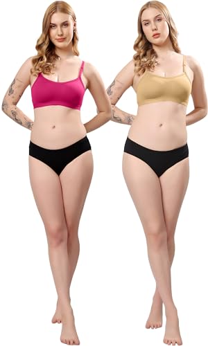 Image of London Hills Women's Cotton Sports Bra for Women Solid Bra Wireless & Non Padded Full Coverage Soft Hold Straps Super Combed Cotton Elastane Stretch Full Coverage Slip-On Active Bra