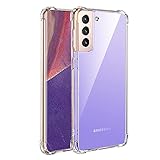 Galaxy S21 Case Crystal Clear Shockproof Bumper Protective Cell Phone Back Cover for Samsung Galaxy S21 5G Transparent TPU Slim Fit Flexible Skin for Men Women Boy Girl Rubber Silicone 4 Corners