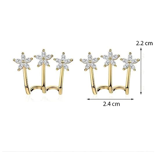 Image of Beautiful Korean Tri Star Claw Stud Earrings For Girls & Women