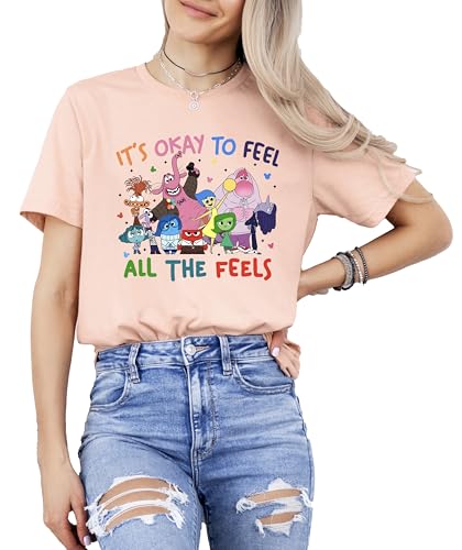 Inside Out Shirt for Woman, Inside Out 2 Tee, It's Okay to Feel All The Feels Shirt & Sweatshirt Multicolor3