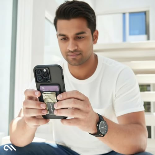 Image of Case-Mate 3in1 Magnetic Wallet for iPhone - Card Holder with Stand - Black | MagSafe Wallet Case [Holds up to 2 Cards + Cash] Detachable Magnetic Phone Card Holder for iPhone 17 Pro Max /16 /15 /14 /Pixel10