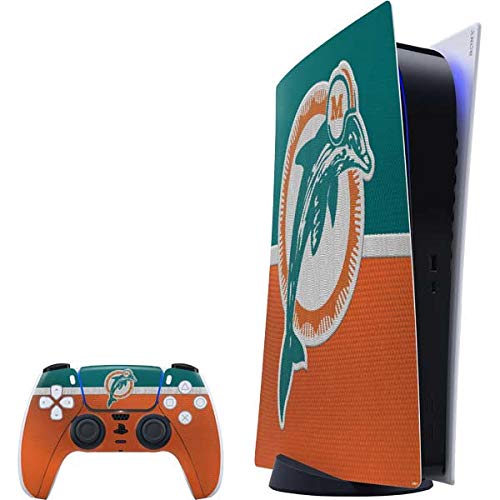 Skinit Decal Gaming Skin Compatible with PS5 Digital Edition Bundle - Officially Licensed NFL Miami Dolphins Vintage Design