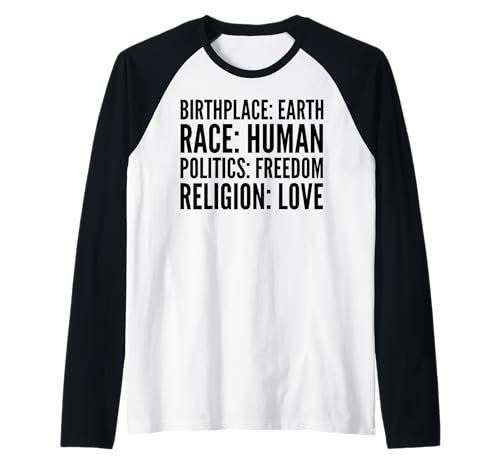 Birthplace Earth Race Human Politics Freedom - Activism Raglan Baseball Tee