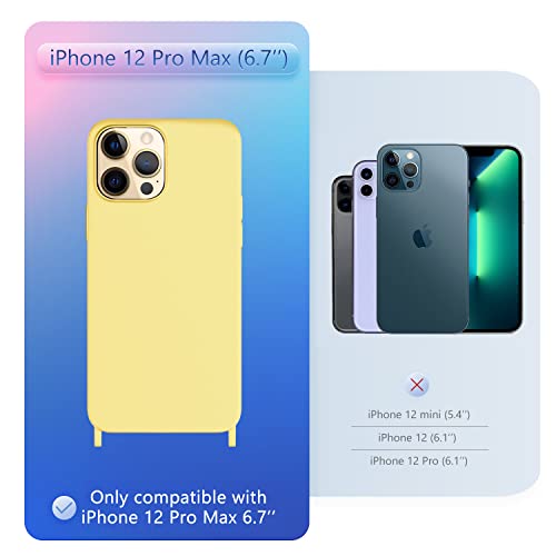 Image of Compatible with iPhone 12 Pro Max Case with Lanyard Crossbody iPhone Case with Strap Adjustable Shockproof Drop Protection Silicone Phone Cover for iPhone 12 Pro Max 6.7''