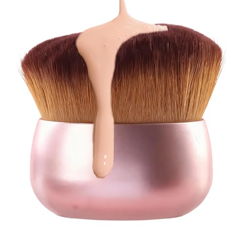 Pennello per terra abbronzante per trucco, applicatore per il corpo con setole dense e larghe, testa piatta larga 7,5 cm per un'abbronzatura impeccabile e una sfumatura del fondotinta, sintetici