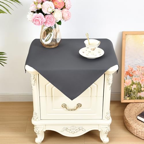 Small Square Tablecloth 2 Pack 24 x 24 Inch Washable Polyester Table Cloth Solid Grey Heavy Duty Fabric End Table Cover for Bedside Table Bedroom Nightstand -  eeivs, EEIVS_TBC_GREY_SQUARE_24X24 inch