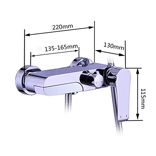 Ensemble de robinet de douche complet avec mitigeur mural en cuivre - 4
