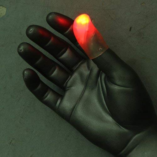 Image of MilesMagic Set of 2 Magic Light Up Thumb Tip | Lights from Everywhere | Easy to Do Flash Lights from Anywhere Close Up Routines Finger Illusion Magic Trick (Red)