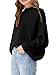 Girls Oversized Sweater Kids Fashion Batwing Sleeve Ribbed Knit Pullover Tops 5-14 Years Black