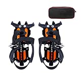 Garras de hielo antideslizantes, crampones de hielo de longitud ajustable, cala de hielo de acero de alto manganeso, pinchos de tracción de hielo para los zapatos y las botas para la nieve y el barro