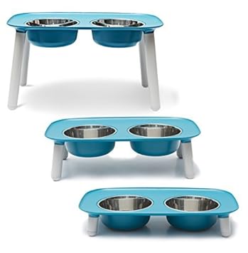 Messy Mutts Elevated Dog Feeder, Blue