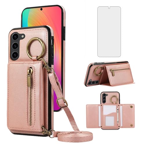 Coque Galaxy S23 Asuwish Or Rose évite les rayures et protège l'appareil photo