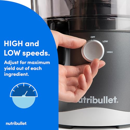 nutribullet 800W Centrifugal Juicer - 8 Piece Set - 1.5L Pulp Basin & 800ml Juicer Pitcher - Two Speeds, Wide 3" Chute, No-Drip Spout & Dishwasher Safe - Juice Tough Fruits and Vegetables With Ease - Image 5