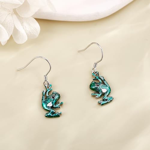 URONE Animal Earrings 925 Sterling Silver Squirrel/Frog/Duck/Flamingo/Raccoon/Bear/Bee/Red Panda Dangle Earrings Animal Jewelry Gifts for Women3