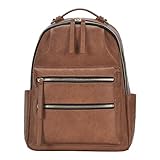 Madison West Kylee Backpack Purse for Women, Casual Daypack Handbag, Soft Vegan Leather - Tan