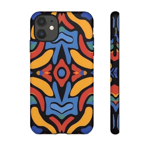 Coque iPhone 11 motif abstrait coloré jaune rigide mate