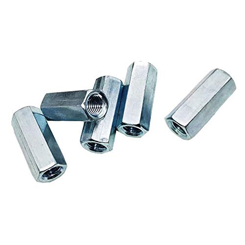 Écrous M8 x 1,25 x 28 mm hexagonaux filetés lot de 10 pièces de visserie acier zingué