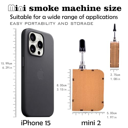 Mini Handheld Fog Machine, Wireless -Controlled Smoke Machine for Filming Battery Powered, Shooting Videos, Outdoor Activities, Halloween, Cosplay and Other Scenes (Rounded tip)